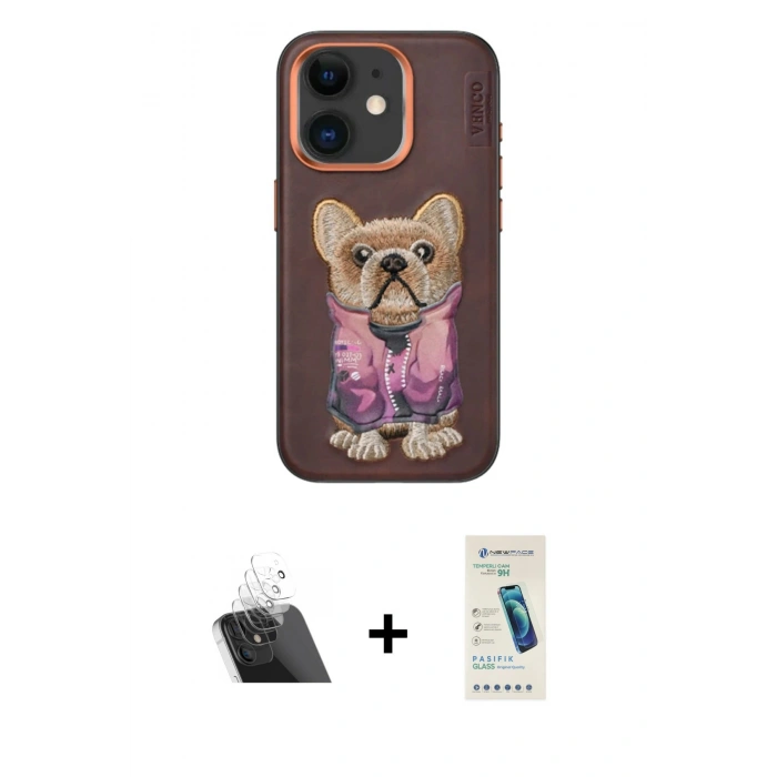 MARSİLYAN™- iPhone 11 Kılıf İz Minimal Koleksiyonu - Şeffaf Pasifik Cam Ekran Koruyucu + Kamera Lens Koruma Cam - SF