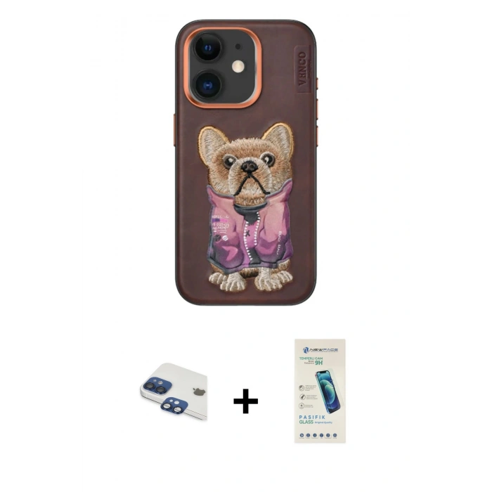 MARSİLYAN™- iPhone 11 Kılıf İz Minimal Koleksiyonu - Şeffaf Pasifik Cam Ekran Koruyucu + Pers Alüminyum Kamera Lens - LT
