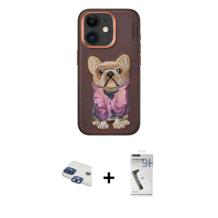 MARSİLYAN™- iPhone 11 Kılıf İz Minimal Koleksiyonu - Şeffaf Uv Polymer Nano Ekran Koruyucu + Pers Alüminyum Kamera Lens - LT