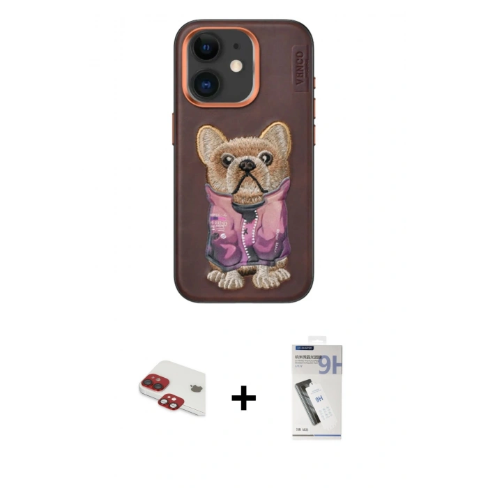 MARSİLYAN™- iPhone 11 Kılıf İz Minimal Koleksiyonu - Şeffaf Uv Polymer Nano Ekran Koruyucu + Pers Alüminyum Kamera Lens - KI