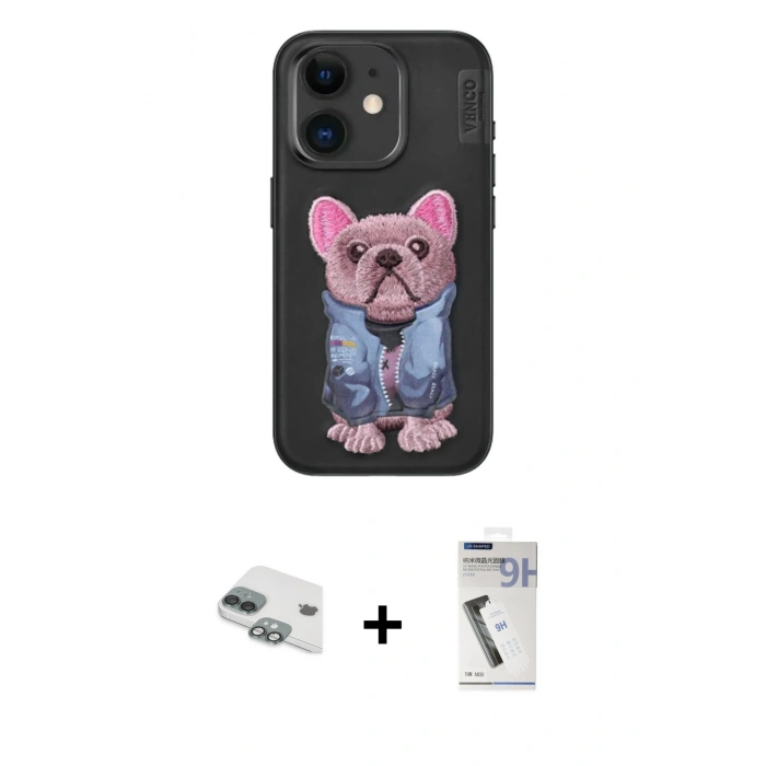 MARSİLYAN™- iPhone 11 Kılıf İz Minimal Koleksiyonu - Şeffaf Uv Polymer Nano Ekran Koruyucu + Pers Alüminyum Kamera Lens - YL