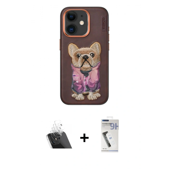 MARSİLYAN™- iPhone 11 Kılıf İz Minimal Koleksiyonu - Şeffaf Uv Polymer Nano Ekran Koruyucu + Kamera Lens Koruma Cam - SF