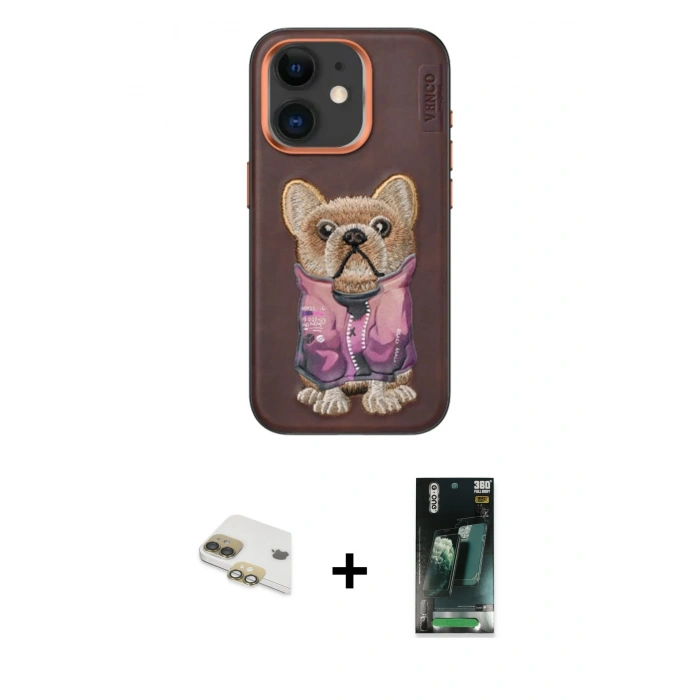 MARSİLYAN™- iPhone 11 Kılıf İz Minimal Koleksiyonu - Siyah 360 Mat Full Body Arka Koruyucu + Pers Alüminyum Kamera Lens - GD