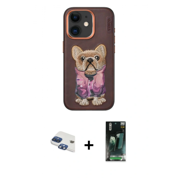 MARSİLYAN™- iPhone 11 Kılıf İz Minimal Koleksiyonu - Siyah 360 Mat Full Body Arka Koruyucu + Pers Alüminyum Kamera Lens - LT
