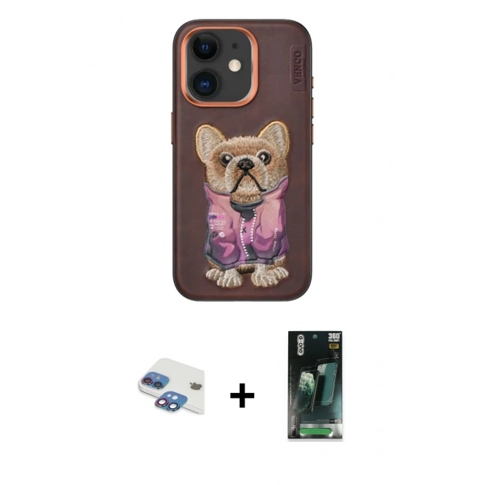 MARSİLYAN™- iPhone 11 Kılıf İz Minimal Koleksiyonu - Siyah 360 Mat Full Body Arka Koruyucu + Pers Alüminyum Kamera Lens - GI