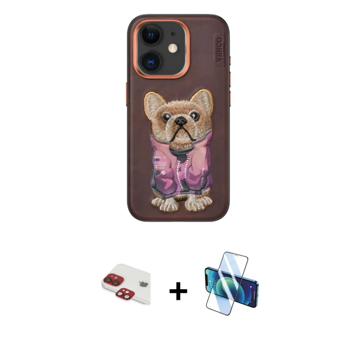 MARSİLYAN™- iPhone 11 Kılıf İz Minimal Koleksiyonu - Siyah 3D Antistatik Seramik Nano Ekran Koruyucu + Pers Alüminyum Kamera Lens - KI