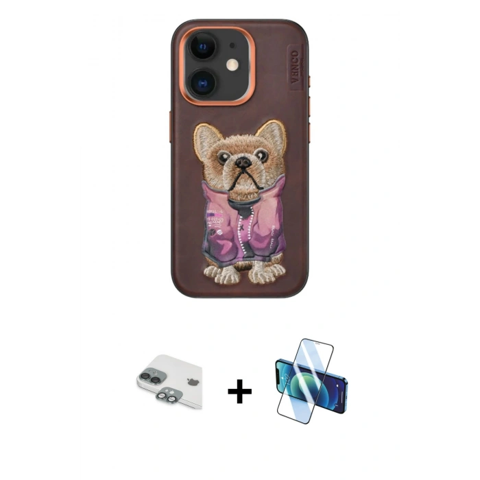 MARSİLYAN™- iPhone 11 Kılıf İz Minimal Koleksiyonu - Siyah 3D Antistatik Seramik Nano Ekran Koruyucu + Pers Alüminyum Kamera Lens - YL
