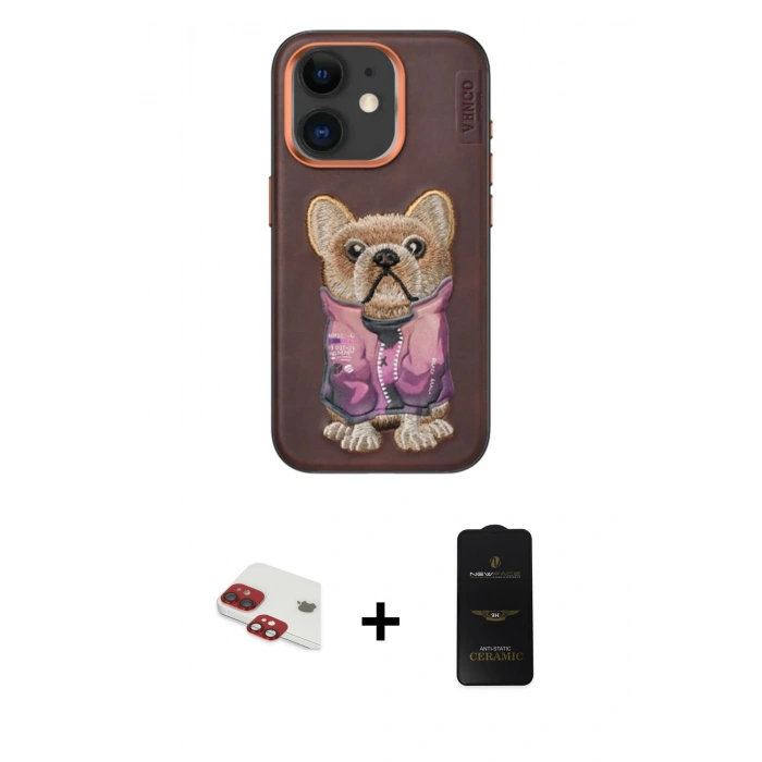 MARSİLYAN™- iPhone 11 Kılıf İz Minimal Koleksiyonu - Siyah 6D Antistatik Mat Seramik Hayalet Nano Ekran Koruyucu + Pers Alüminyum Kamera Lens - KI