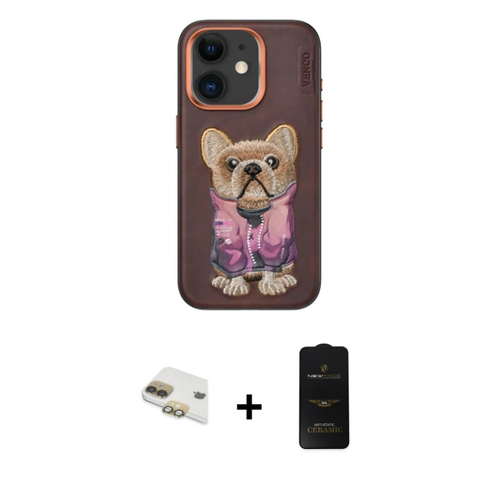 MARSİLYAN™- iPhone 11 Kılıf İz Minimal Koleksiyonu - Siyah 6D Antistatik Mat Seramik Hayalet Nano Ekran Koruyucu + Pers Alüminyum Kamera Lens - GD