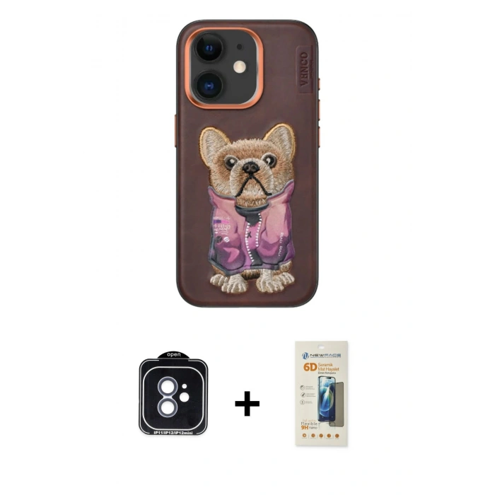 MARSİLYAN™- iPhone 11 Kılıf İz Minimal Koleksiyonu - Siyah 6D Mat Seramik Hayalet Nano Ekran Koruyucu + PVD Metal Kamera Lens - MI