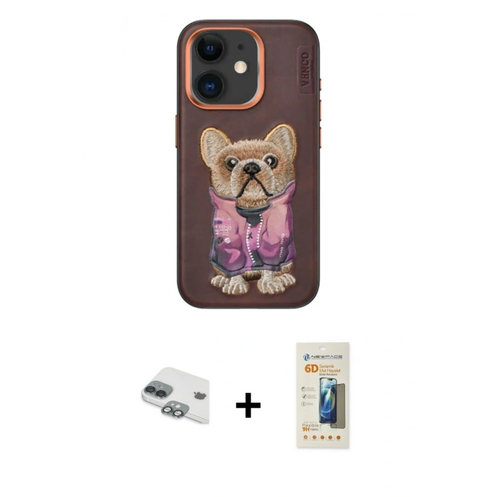 MARSİLYAN™- iPhone 11 Kılıf İz Minimal Koleksiyonu - Siyah 6D Mat Seramik Hayalet Nano Ekran Koruyucu + Pers Alüminyum Kamera Lens - YL