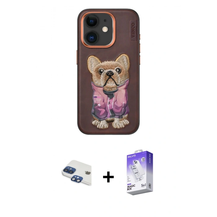 MARSİLYAN™- iPhone 11 Kılıf İz Minimal Koleksiyonu - Siyah Bilvis 5in1 3D Magic Cam Ekran Koruyucu + Pers Alüminyum Kamera Lens - LT