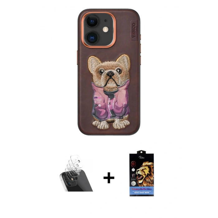 MARSİLYAN™- iPhone 11 Kılıf İz Minimal Koleksiyonu - Siyah Buffer Hayalet Cam Ekran Koruyucu + Kamera Lens Koruma Cam - SF