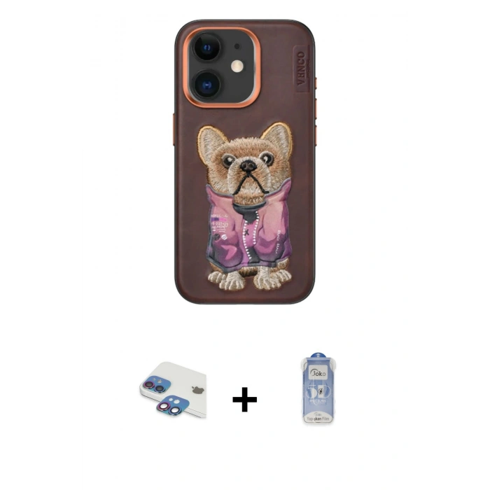 MARSİLYAN™- iPhone 11 Kılıf İz Minimal Koleksiyonu - Siyah Joko Magic 5D Cam + Pers Alüminyum Kamera Lens - GI