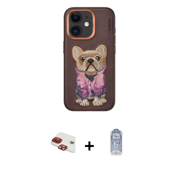 MARSİLYAN™- iPhone 11 Kılıf İz Minimal Koleksiyonu - Siyah Joko Magic 5D Cam + Pers Alüminyum Kamera Lens - KI