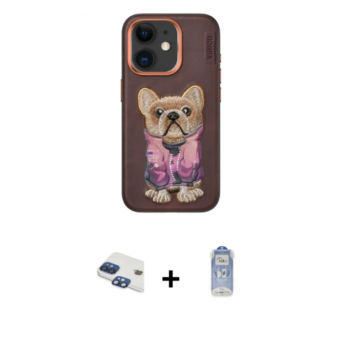 MARSİLYAN™- iPhone 11 Kılıf İz Minimal Koleksiyonu - Siyah Joko Magic 5D Cam + Pers Alüminyum Kamera Lens - LT
