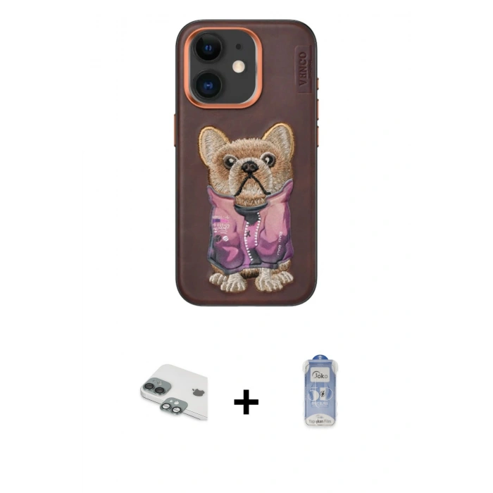 MARSİLYAN™- iPhone 11 Kılıf İz Minimal Koleksiyonu - Siyah Joko Magic 5D Cam + Pers Alüminyum Kamera Lens - YL