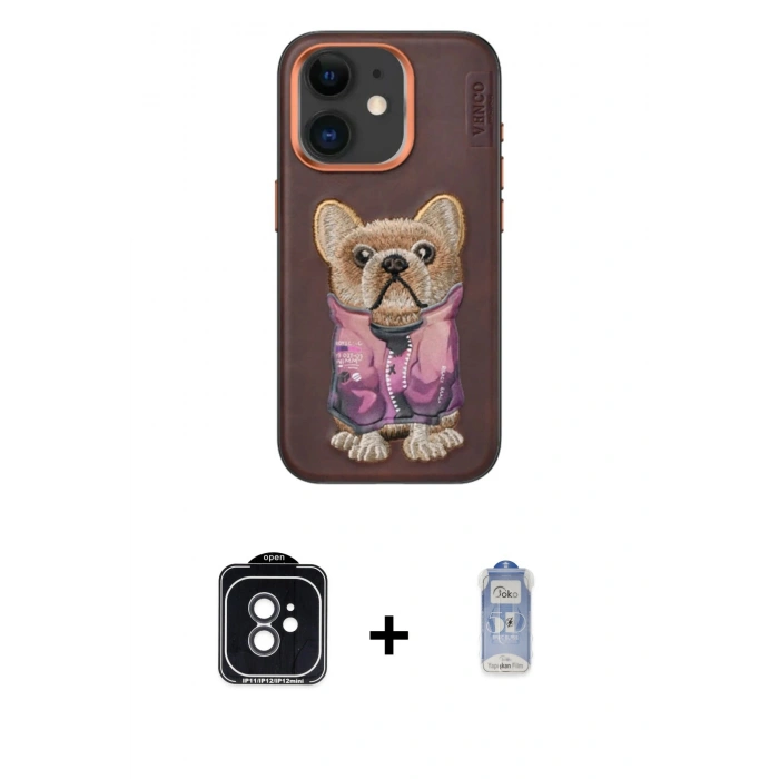 MARSİLYAN™- iPhone 11 Kılıf İz Minimal Koleksiyonu - Siyah Joko Magic 5D Cam + PVD Metal Kamera Lens - SH