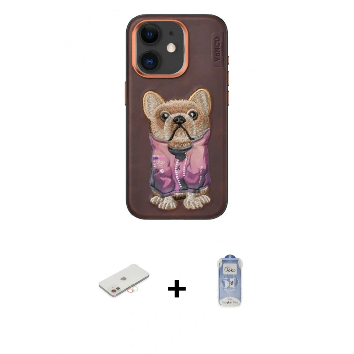 MARSİLYAN™- iPhone 11 Kılıf İz Minimal Koleksiyonu - Siyah Joko Magic 5D Cam + Renkli Kamera Lens Koruma Cam - YL