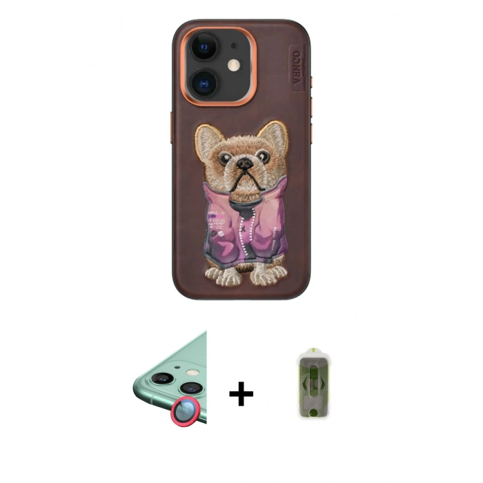 MARSİLYAN™- iPhone 11 Kılıf İz Minimal Koleksiyonu - Siyah Joko Magic 5D Hayalet Cam + Raze Metal Kamera Lens - KI