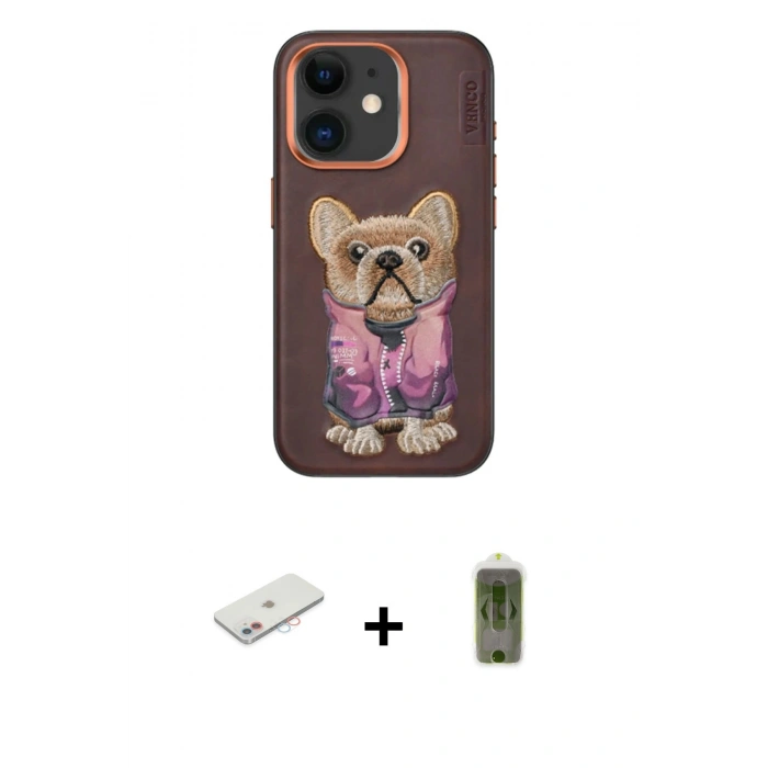 MARSİLYAN™- iPhone 11 Kılıf İz Minimal Koleksiyonu - Siyah Joko Magic 5D Hayalet Cam + Renkli Kamera Lens Koruma Cam - PE