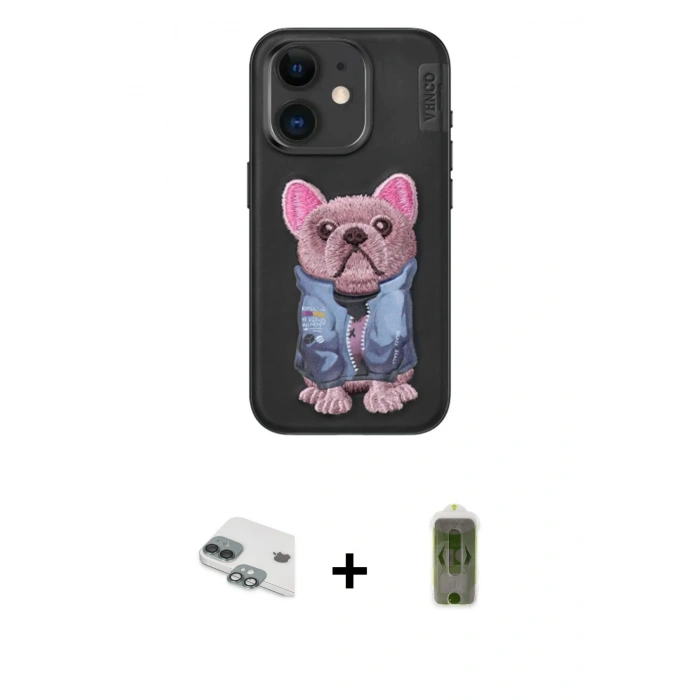MARSİLYAN™- iPhone 11 Kılıf İz Minimal Koleksiyonu - Siyah Joko Magic 5D Hayalet Cam + Pers Alüminyum Kamera Lens - YL
