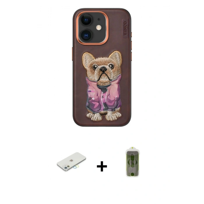 MARSİLYAN™- iPhone 11 Kılıf İz Minimal Koleksiyonu - Siyah Joko Magic 5D Hayalet Cam + Renkli Kamera Lens Koruma Cam - SI