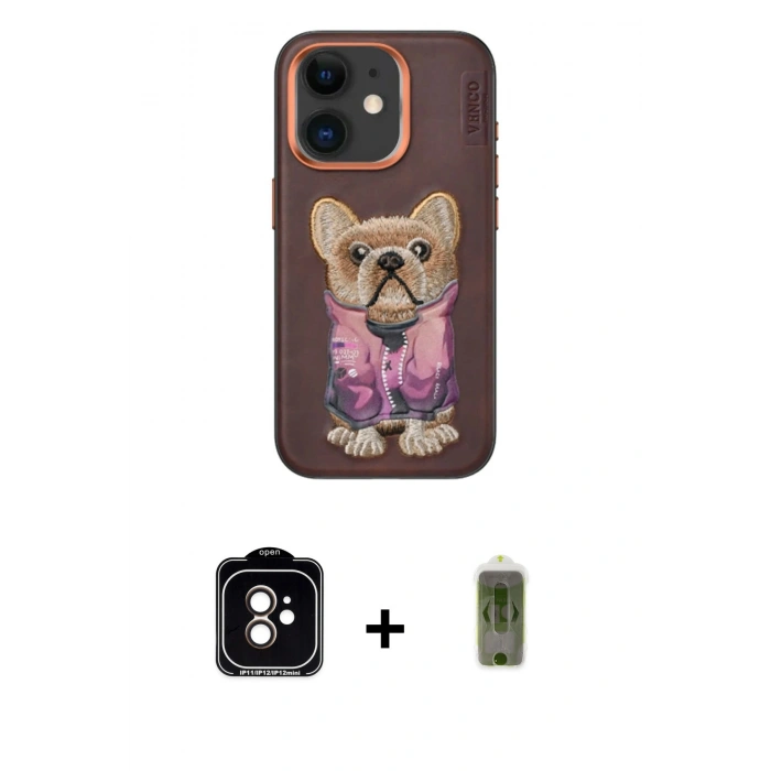 MARSİLYAN™- iPhone 11 Kılıf İz Minimal Koleksiyonu - Siyah Joko Magic 5D Hayalet Cam + PVD Metal Kamera Lens - TU