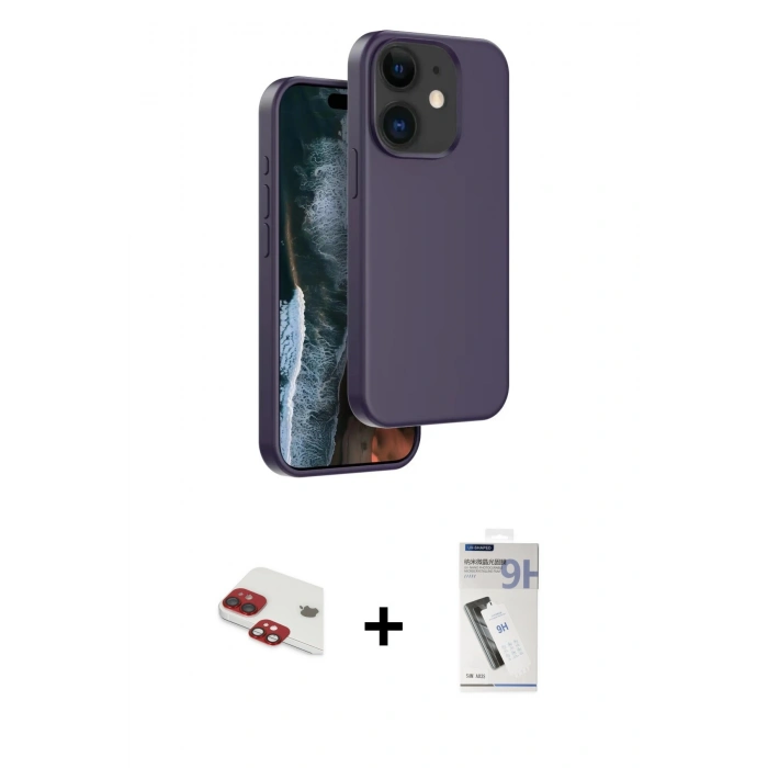 MARSİLYAN™- iPhone 11 Kılıf Kıvılcım Çizgi Serisi - Şeffaf Uv Polymer Nano Ekran Koruyucu + Pers Alüminyum Kamera Lens - KI