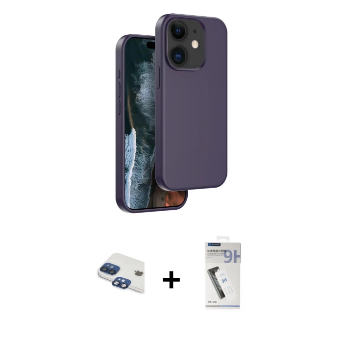 MARSİLYAN™- iPhone 11 Kılıf Kıvılcım Çizgi Serisi - Şeffaf Uv Polymer Nano Ekran Koruyucu + Pers Alüminyum Kamera Lens - LT