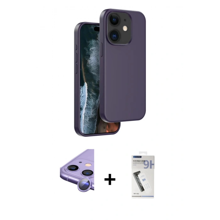 MARSİLYAN™- iPhone 11 Kılıf Kıvılcım Çizgi Serisi - Şeffaf Uv Polymer Nano Ekran Koruyucu + Raze Metal Kamera Lens - MR
