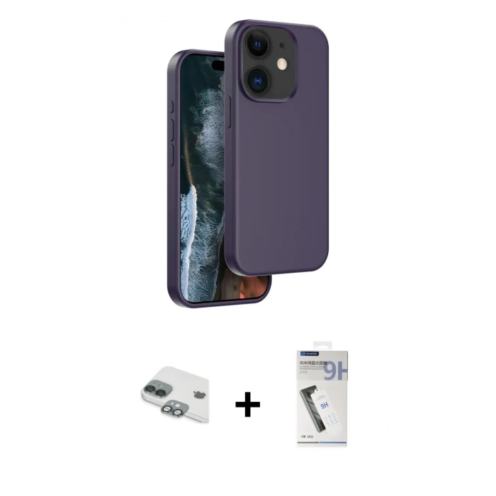 MARSİLYAN™- iPhone 11 Kılıf Kıvılcım Çizgi Serisi - Şeffaf Uv Polymer Nano Ekran Koruyucu + Pers Alüminyum Kamera Lens - YL