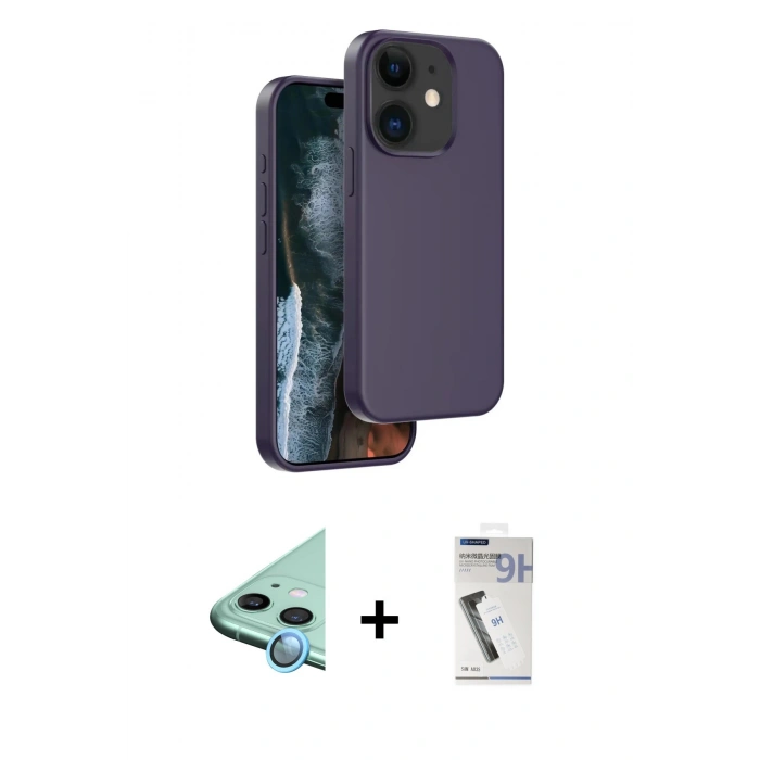 MARSİLYAN™- iPhone 11 Kılıf Kıvılcım Çizgi Serisi - Şeffaf Uv Polymer Nano Ekran Koruyucu + Raze Metal Kamera Lens - MI