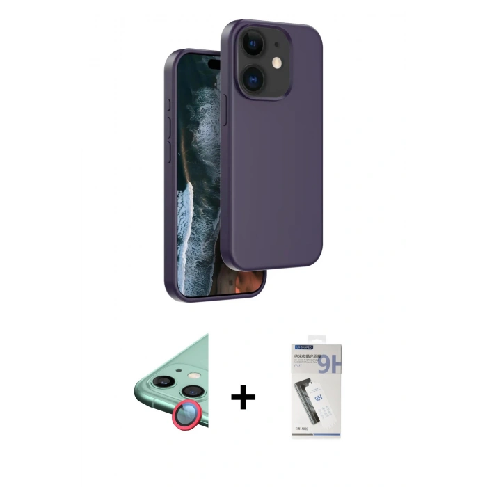 MARSİLYAN™- iPhone 11 Kılıf Kıvılcım Çizgi Serisi - Şeffaf Uv Polymer Nano Ekran Koruyucu + Raze Metal Kamera Lens - KI