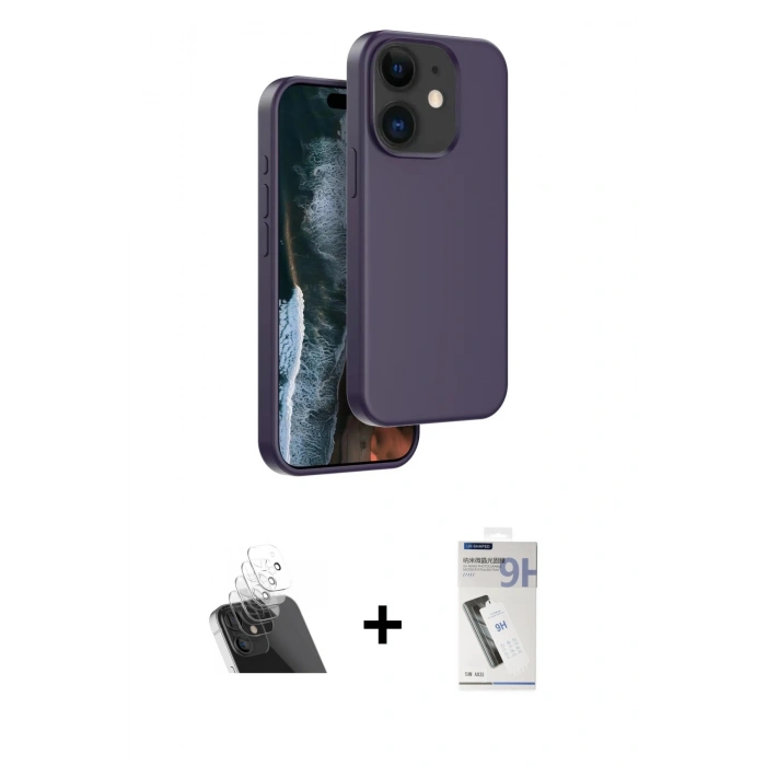 MARSİLYAN™- iPhone 11 Kılıf Kıvılcım Çizgi Serisi - Şeffaf Uv Polymer Nano Ekran Koruyucu + Kamera Lens Koruma Cam - SF