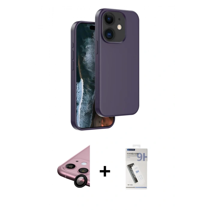 MARSİLYAN™- iPhone 11 Kılıf Kıvılcım Çizgi Serisi - Şeffaf Uv Polymer Nano Ekran Koruyucu + Raze Metal Kamera Lens - SH