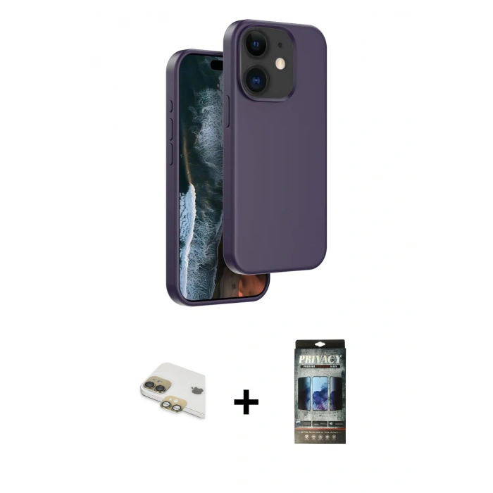 MARSİLYAN™- iPhone 11 Kılıf Kıvılcım Çizgi Serisi - Siyah 34D Hayalet Izgaralı Cam + Pers Alüminyum Kamera Lens - GD