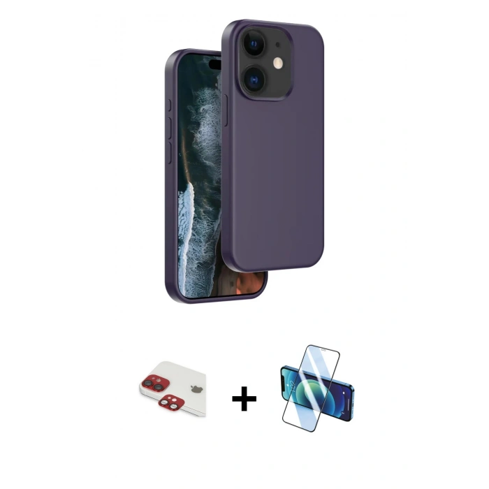MARSİLYAN™- iPhone 11 Kılıf Kıvılcım Çizgi Serisi - Siyah 3D Antistatik Cam Ekran Koruyucu + Pers Alüminyum Kamera Lens - KI
