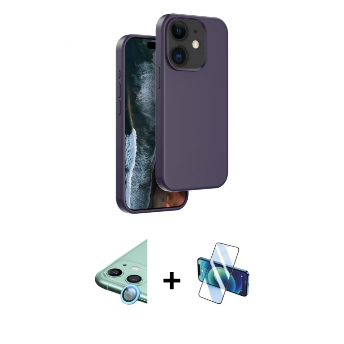 MARSİLYAN™- iPhone 11 Kılıf Kıvılcım Çizgi Serisi - Siyah 3D Antistatik Seramik Nano Ekran Koruyucu + Raze Metal Kamera Lens - MI