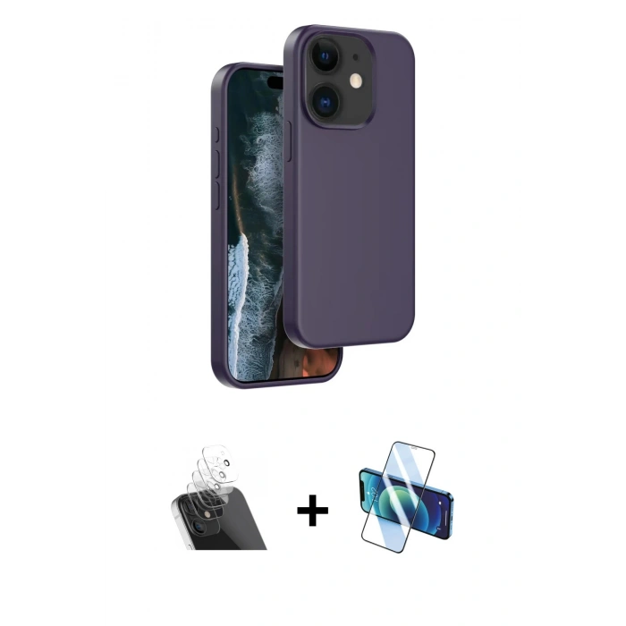 MARSİLYAN™- iPhone 11 Kılıf Kıvılcım Çizgi Serisi - Siyah 3D Antistatik Seramik Nano Ekran Koruyucu + Kamera Lens Koruma Cam - SF
