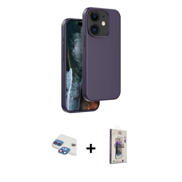 MARSİLYAN™- iPhone 11 Kılıf Kıvılcım Çizgi Serisi - Siyah Bilvis 3D Cam Ekran Koruyucu + Pers Alüminyum Kamera Lens - GI