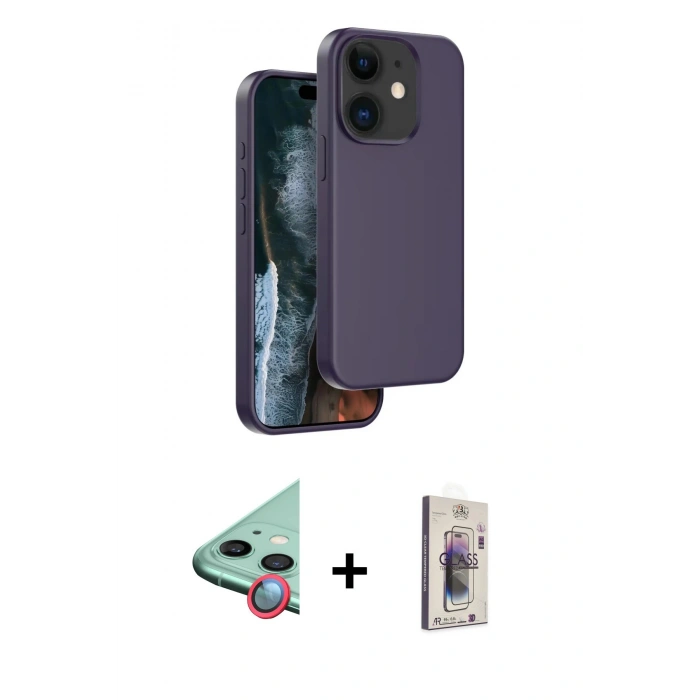 MARSİLYAN™- iPhone 11 Kılıf Kıvılcım Çizgi Serisi - Siyah Bilvis 3D Cam Ekran Koruyucu + Raze Metal Kamera Lens - KI