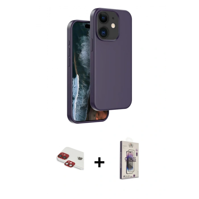 MARSİLYAN™- iPhone 11 Kılıf Kıvılcım Çizgi Serisi - Siyah Bilvis 3D Cam Ekran Koruyucu + Pers Alüminyum Kamera Lens - KI