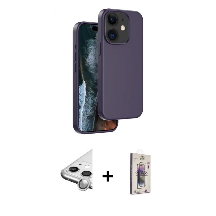 MARSİLYAN™- iPhone 11 Kılıf Kıvılcım Çizgi Serisi - Siyah Bilvis 3D Cam Ekran Koruyucu + Raze Metal Kamera Lens - GS