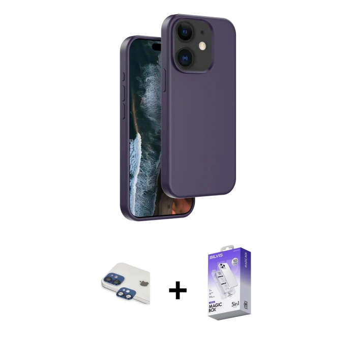 MARSİLYAN™- iPhone 11 Kılıf Kıvılcım Çizgi Serisi - Siyah Bilvis 5in1 3D Magic Cam Ekran Koruyucu + Pers Alüminyum Kamera Lens - LT