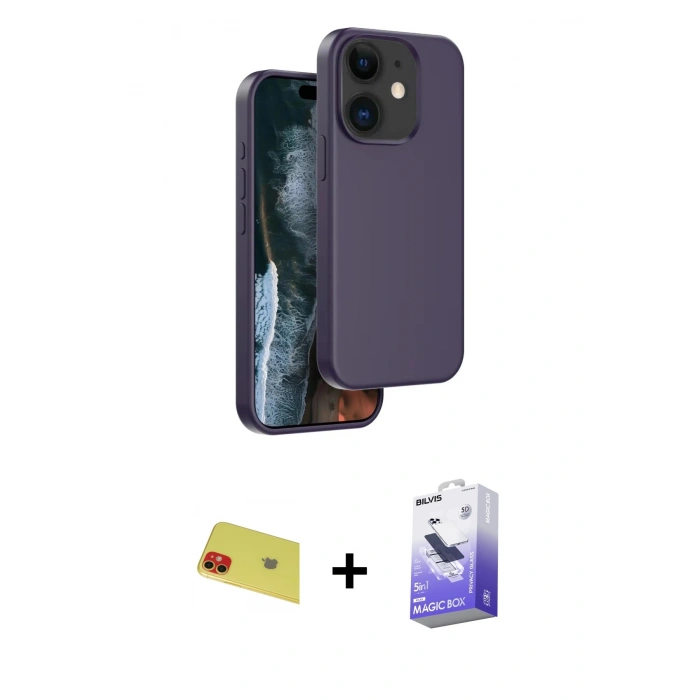 MARSİLYAN™- iPhone 11 Kılıf Kıvılcım Çizgi Serisi - Siyah Bilvis 5in1 5D Magic Hayalet Cam Ekran Koruyucu + Rainbow Kamera Lens Koruma Cam - KI