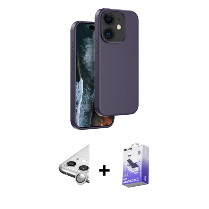 MARSİLYAN™- iPhone 11 Kılıf Kıvılcım Çizgi Serisi - Siyah Bilvis 5in1 5D Magic Hayalet Cam Ekran Koruyucu + Raze Metal Kamera Lens - GS