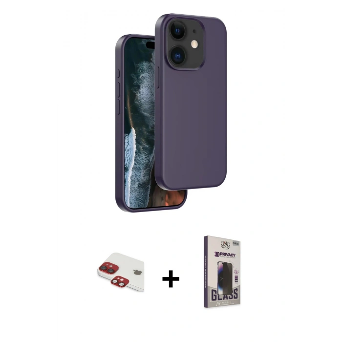 MARSİLYAN™- iPhone 11 Kılıf Kıvılcım Çizgi Serisi - Siyah Bilvis Hayalet Cam Ekran Koruyucu + Pers Alüminyum Kamera Lens - KI
