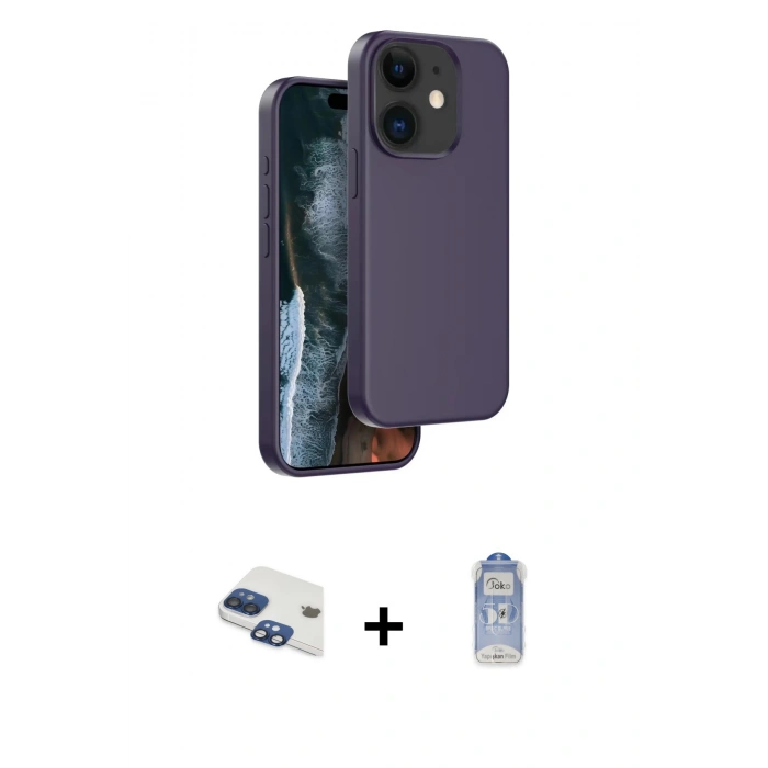 MARSİLYAN™- iPhone 11 Kılıf Kıvılcım Çizgi Serisi - Siyah Joko Magic 5D Cam + Pers Alüminyum Kamera Lens - LT