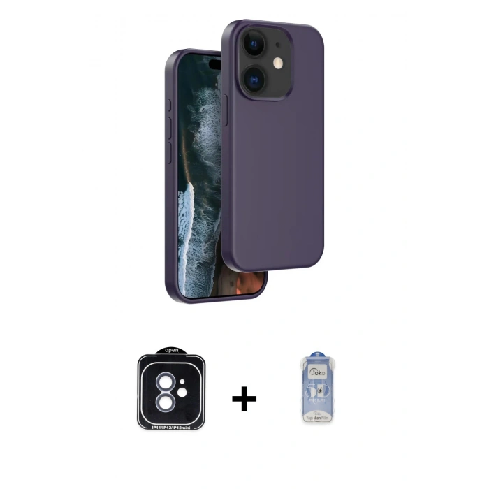 MARSİLYAN™- iPhone 11 Kılıf Kıvılcım Çizgi Serisi - Siyah Joko Magic 5D Cam + PVD Metal Kamera Lens - MI